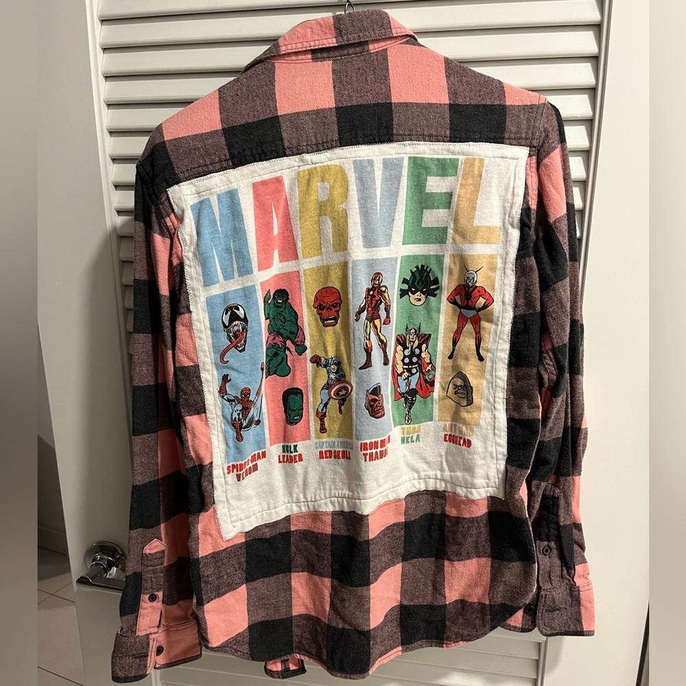 Reworked Marvel Comics Plaid Shirt